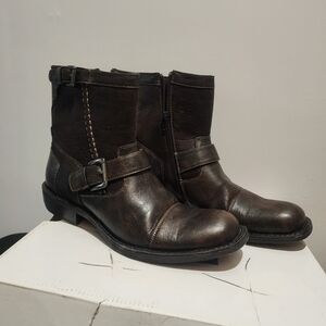 Call It Spring Brown Leather Ankle Boots